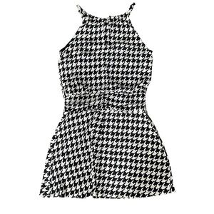 Stylish Black and White Houndstooth Dress